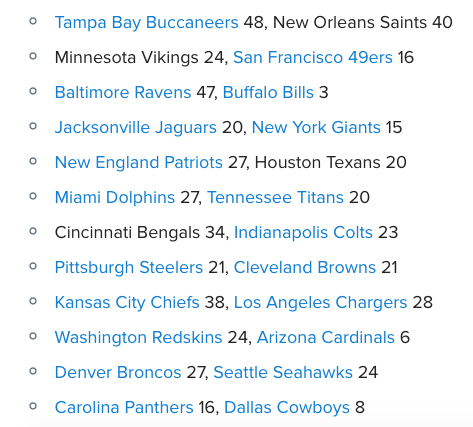 NFL Scores Week 1 2018
